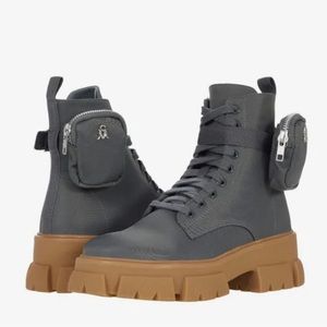 STEVE MADDEN TANKER P GREY MULTI BOOTIES